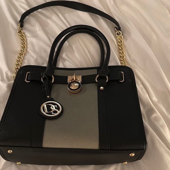Dasein Black and Gray Handbag - Picture 1 of 4